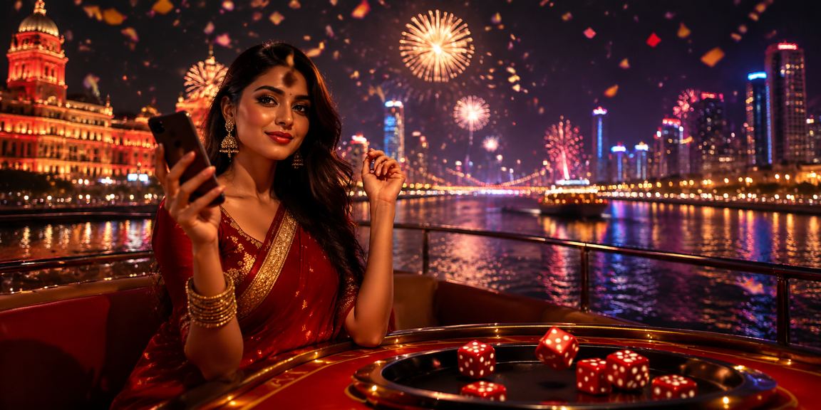Mumbai dice game with vibrant red and gold lighting